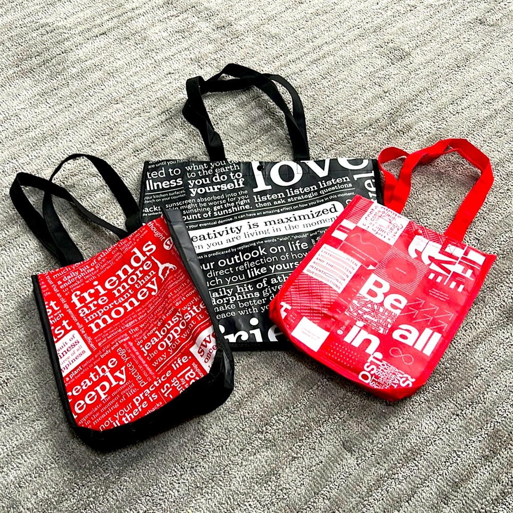 Lululemon tote bag set, one large two small